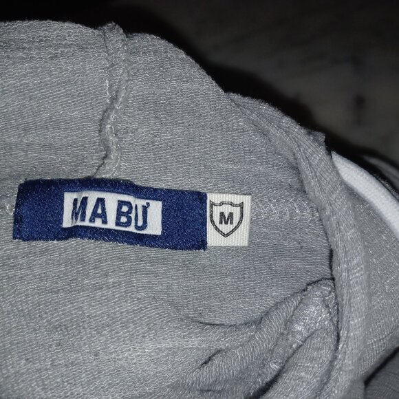 Men's Hooded Sweat Shirt Medium Gray White - Picture 4 of 5